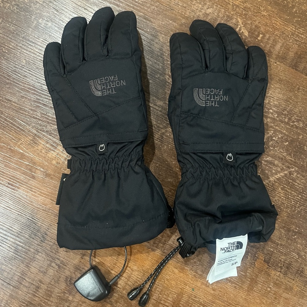 North face black ski gloves